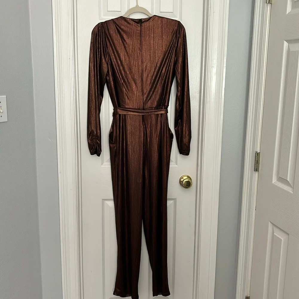 Adelyn Rae Lexi Metallic Jumpsuit Size M GUC - Picture 7 of 16